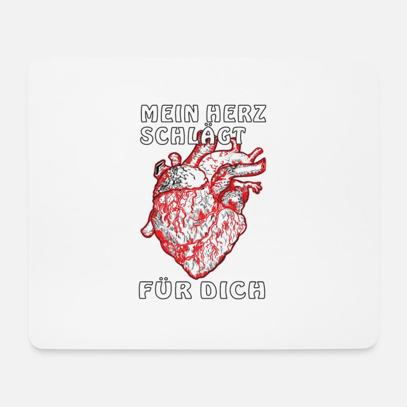 MEIN HERZ SCHLÄGT FÜR DICH - Mousepad (Querformat) - Weiß