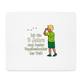 Ich bin 9 - Jungen Vogelbeobachtung - Mousepad (Querformat) - Weiß - Vorne