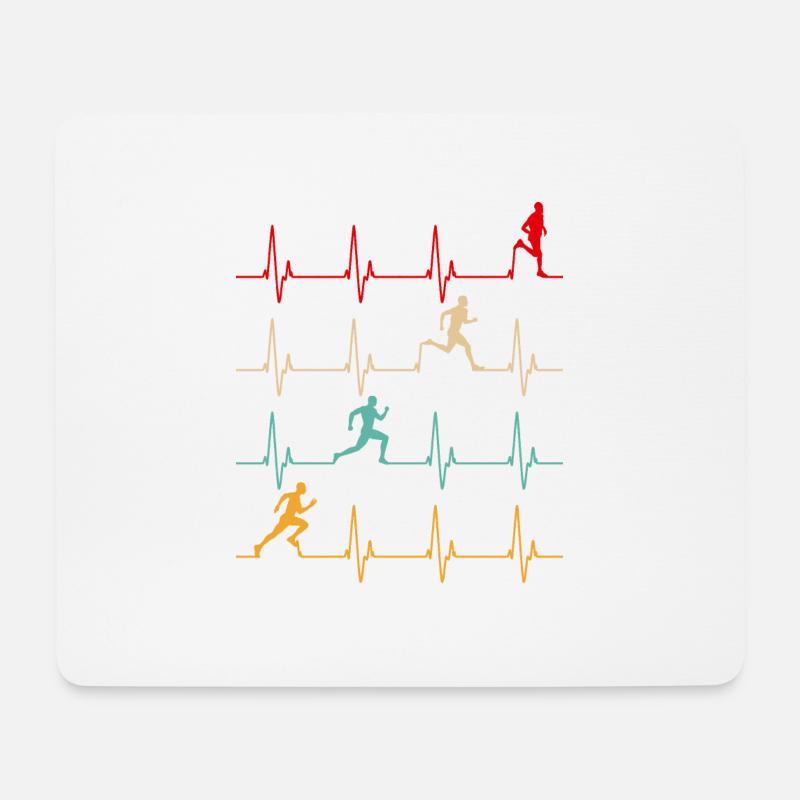 Running Papa liebt es, coole Marathonläufer zu laufen - Mousepad (Querformat) - Weiß