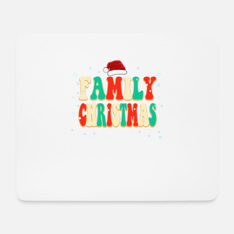 Vintage Farbe Familie Weihnachtspyjamas - Mousepad (Querformat) - Weiß