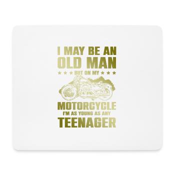 Vieux moto vieil homme - Tapis de souris (format paysage) - blanc - Devant
