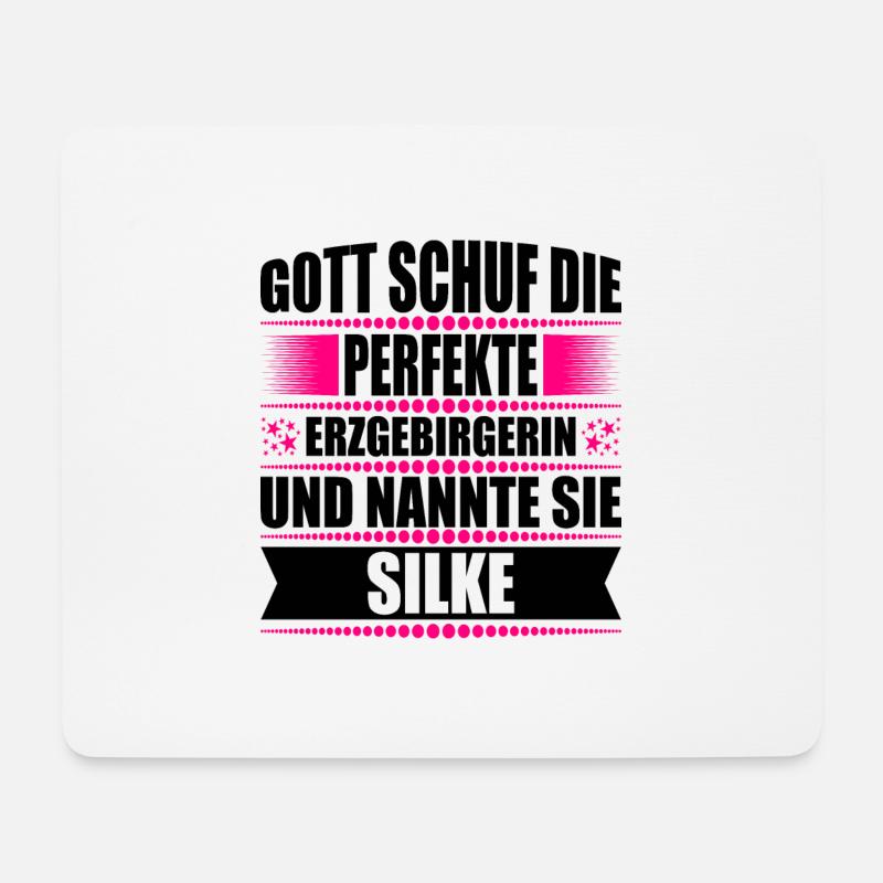 Erzgebirge Frau Namen Sachsen Silke - Mousepad (Querformat) - Weiß