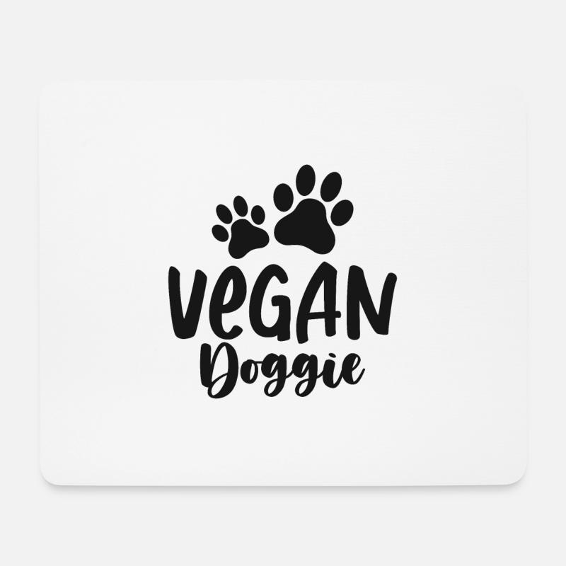 Vegan Doggie - Mousepad (Querformat) - Weiß