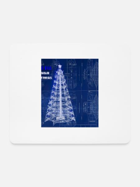 Weihnachten Weihnachtsbaum Schematic Blaupause - Mousepad (Querformat) - Weiß
