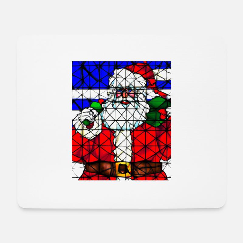Weihnachten Weihnachtsmann Kirchenfenster - Mousepad (Querformat) - Weiß