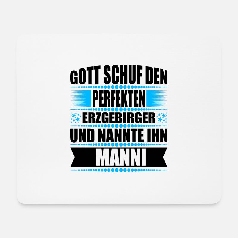 Erzgebirge Mann Namen Sachsen Manni - Mousepad (Querformat) - Weiß