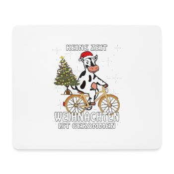 KUH FAHRRAD WEIHNACHTEN IST GEKOMMEN - Mousepad (Querformat) - Weiß - Vorne