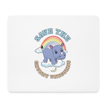 Save The Chubby Unicorns Cute Rhinoceros - Mousepad (Querformat) - Weiß - Vorne