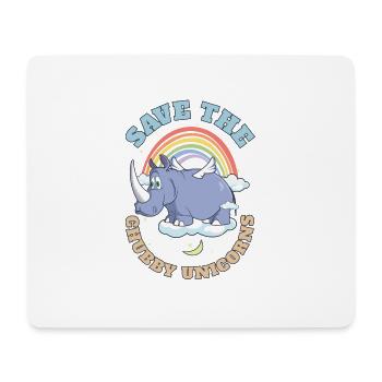 Save The Chubby Unicorns Cute Rhinoceros - Mousepad (Querformat) - Weiß - Vorne