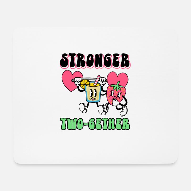 Valentines Couple Stronger Together Lifetime - Mousepad (Querformat) - Weiß