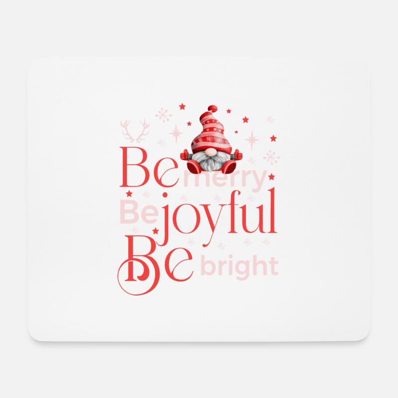 be merry be joyful be bright gnome - Mousepad (Querformat) - Weiß