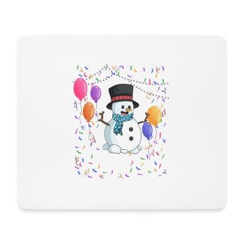 Snowman Winter Ice Party - Mouse Pad (horizontal) - white - Front