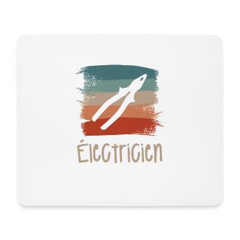 Vintage Retro Électricien Électrique - Tapis de souris (format paysage) - blanc - Devant