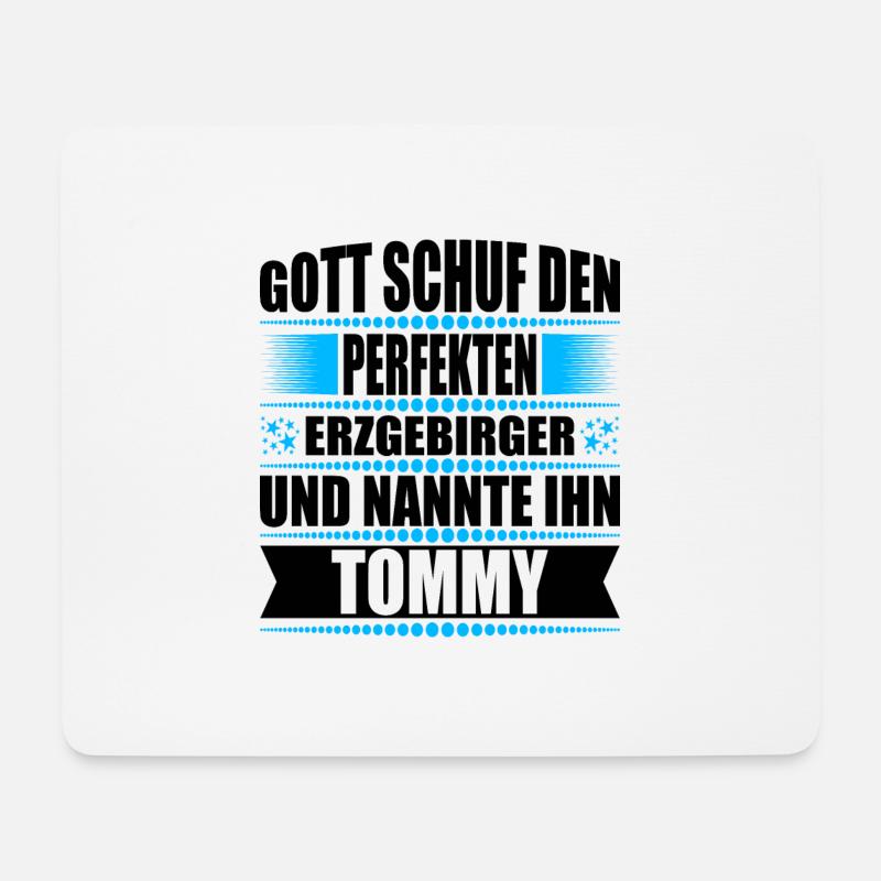Erzgebirge Mann Namen Sachsen Tommy - Mousepad (Querformat) - Weiß