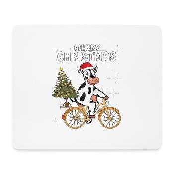 COW BIKE CHRISTMAS MERRY CHRISTMAS - Mouse Pad (horizontal) - white - Front