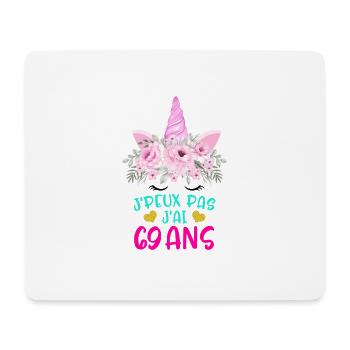 Enfant T Shirt 69 Ans Fille Anniversaire Cadeau - Mouse Pad (horizontal) - white - Front