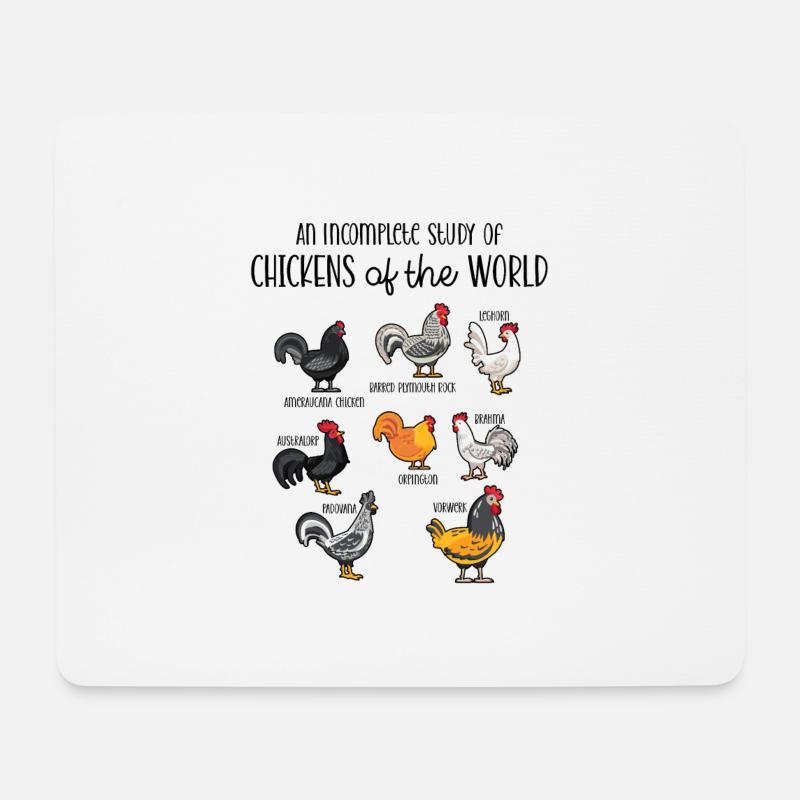 Hühner der Welt - Mousepad (Querformat) - Weiß