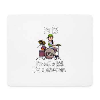 Ich bin 13 - Mädchen Schlagzeuger - Mousepad (Querformat) - Weiß - Vorne
