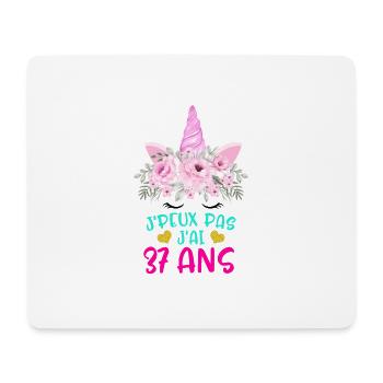 Enfant T Shirt 37 Ans Fille Anniversaire Cadeau - Mouse Pad (horizontal) - white - Front