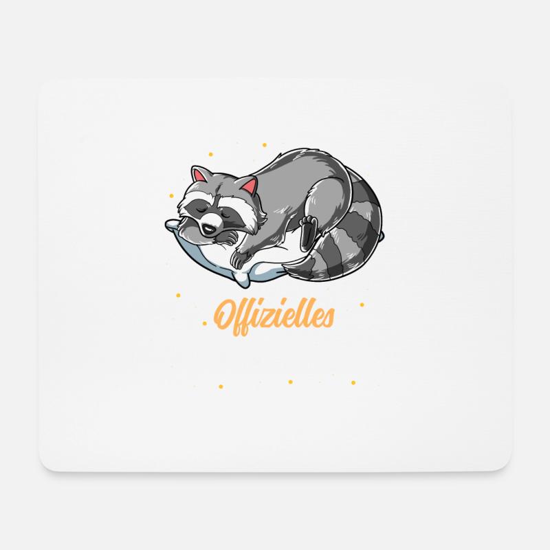 Offizielles Schlafshirt Waschbär - Mousepad (Querformat) - Weiß