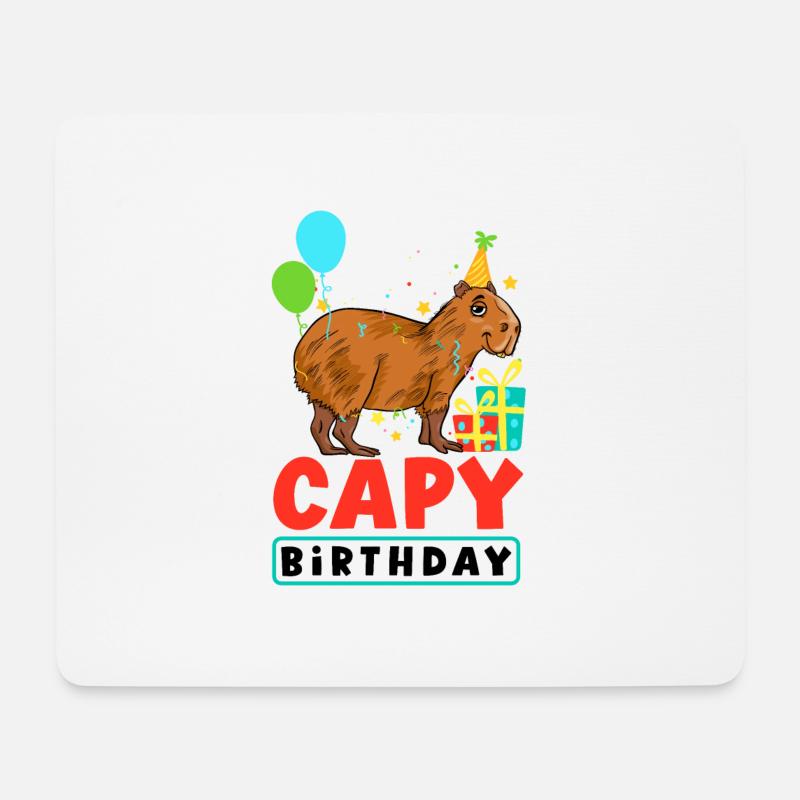 Capybara Nagetier Capy Geburtstag Wortspiel - Mousepad (Querformat) - Weiß