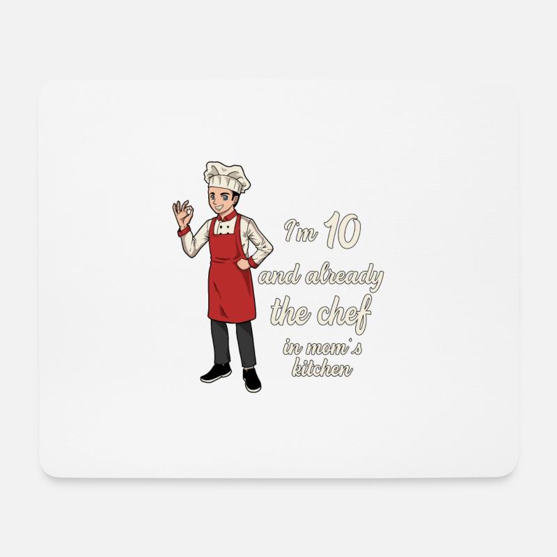 Ich bin 10 - Jungen Koch - Mousepad (Querformat) - Weiß