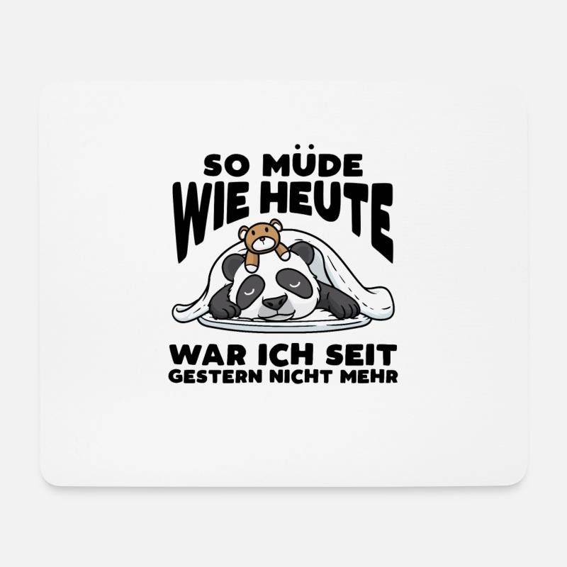 Schlafender Panda Mit Plüschtier Schlaf - Mousepad (Querformat) - Weiß
