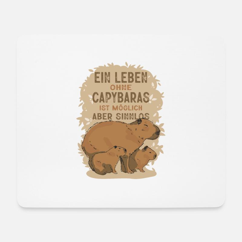 Ein Leben Ohne Capybaras Ist Möglich Aber Sinnlos - Mousepad (Querformat) - Weiß
