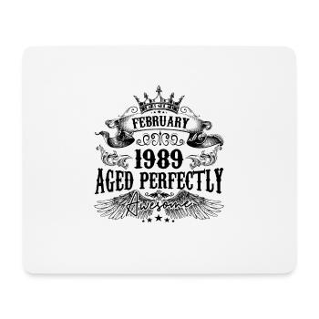 1989 | February Aged Perfectly 1989 birthday gift - Mouse Pad (horizontal) - white - Front