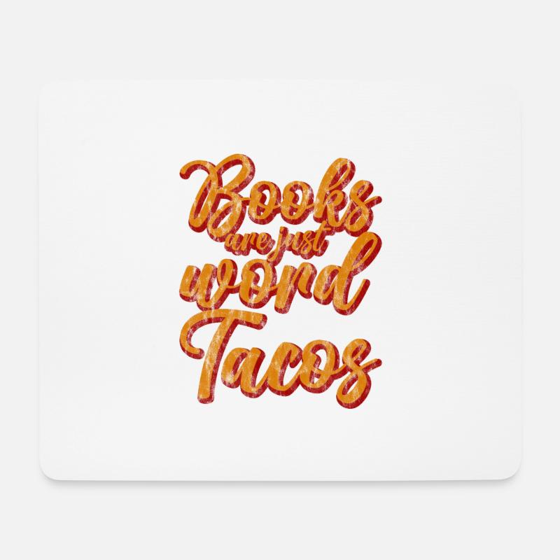 Books Are Just Word Tacos 3 - Mousepad (Querformat) - Weiß