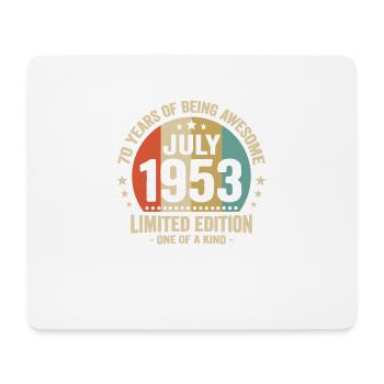 Juillet 1953 70 Ans Anniversaire Vintage Cadeau - Tapis de souris (format paysage) - blanc - Devant
