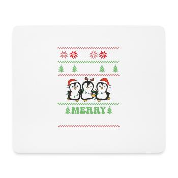 Merry Christmas retro ugly christmas Pinguin - Mousepad (Querformat) - Weiß - Vorne