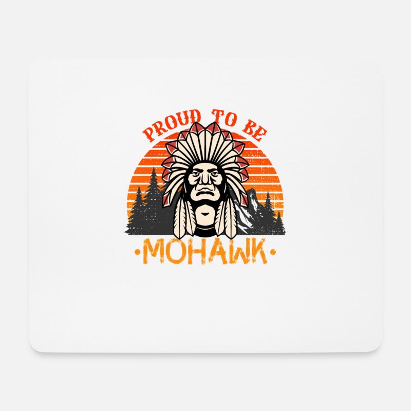 Stolz darauf, Mohawk-Indianer zu sein - Mousepad (Querformat) - Weiß