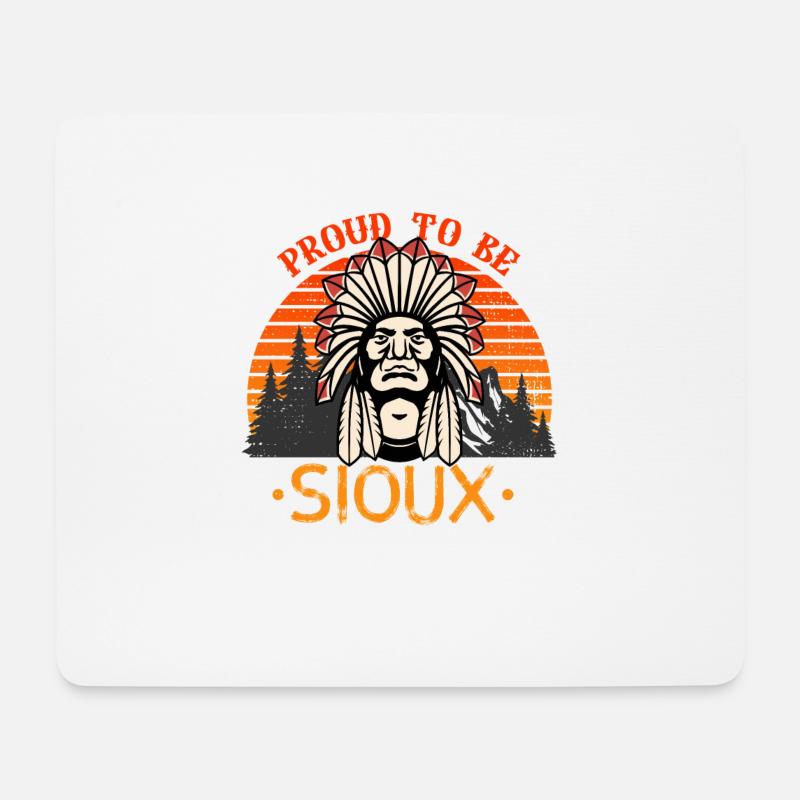 Stolz darauf, Sioux-Indianer zu sein - Mousepad (Querformat) - Weiß