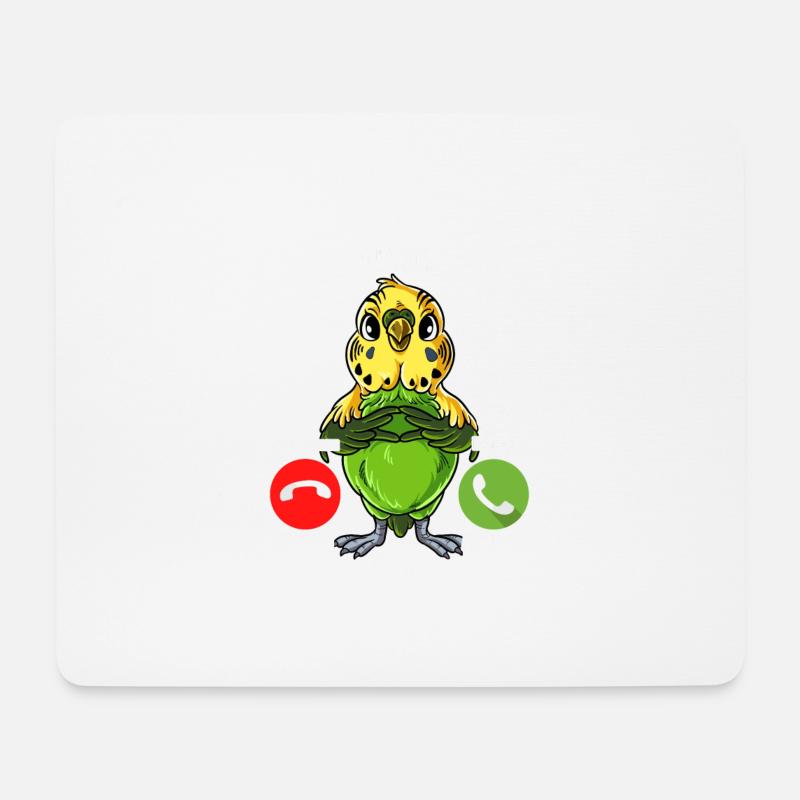 Mein Wellensittich Ruft An - Mousepad (Querformat) - Weiß