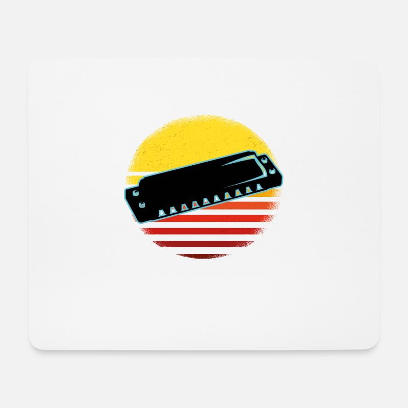Mundharmonika - Mousepad (Querformat) - Weiß