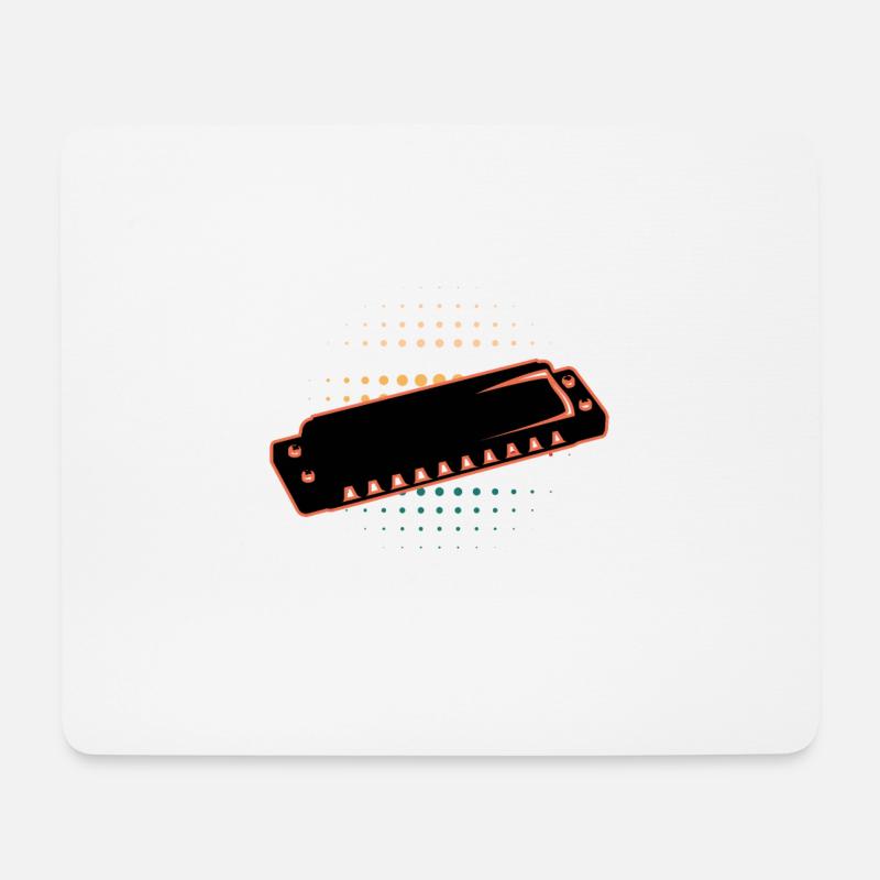 Mundharmonika - Mousepad (Querformat) - Weiß