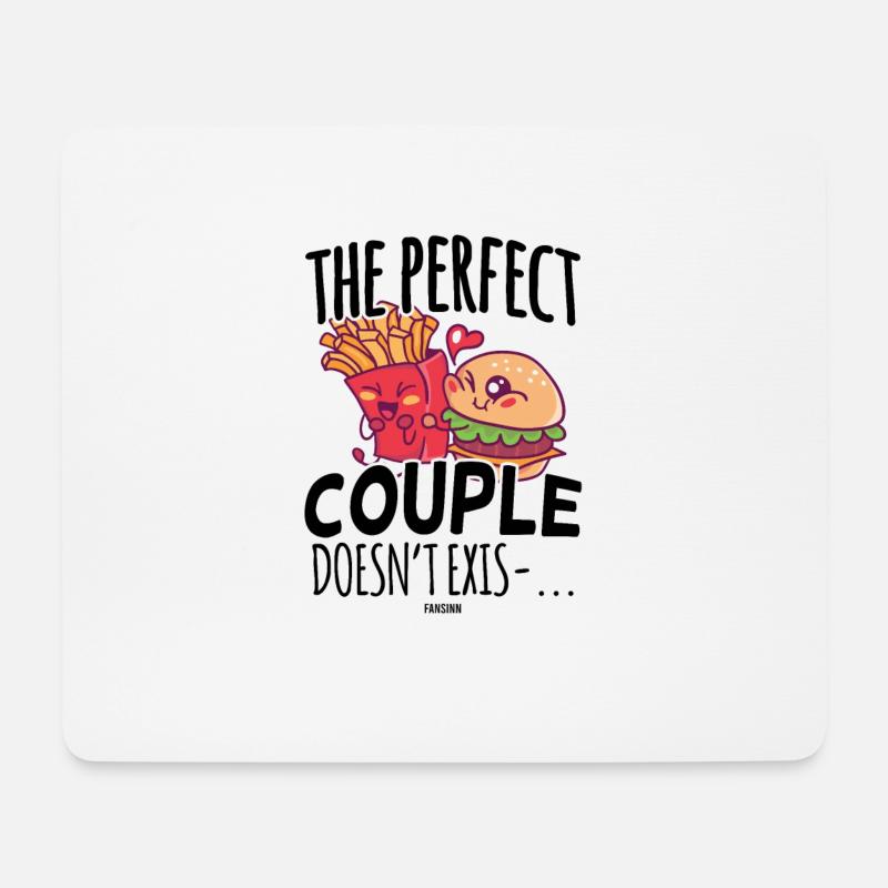 perfektes Team Fast Food Pommes Burger - Mousepad (Querformat) - Weiß
