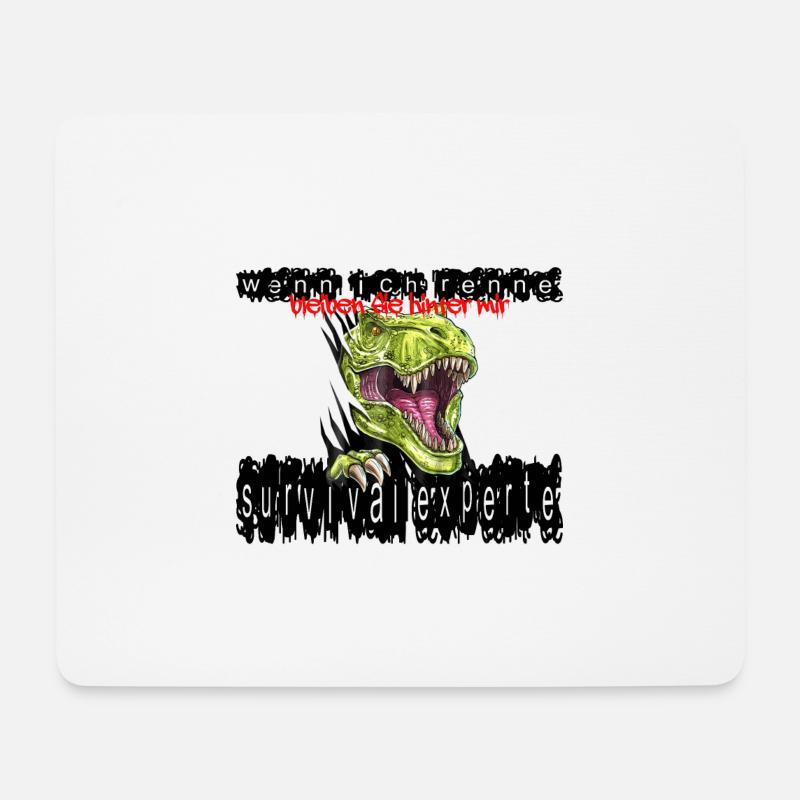 Survival Experte DinoRex bushcraft Wildnis Outdoor - Mousepad (Querformat) - Weiß