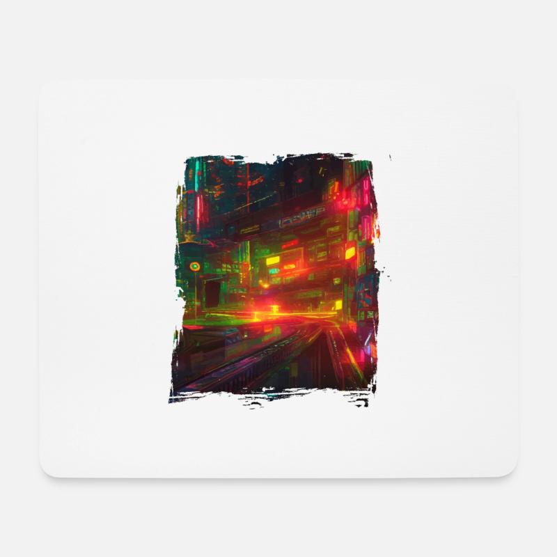 Cool Japanese World Japan Neon City - Mousepad (Querformat) - Weiß