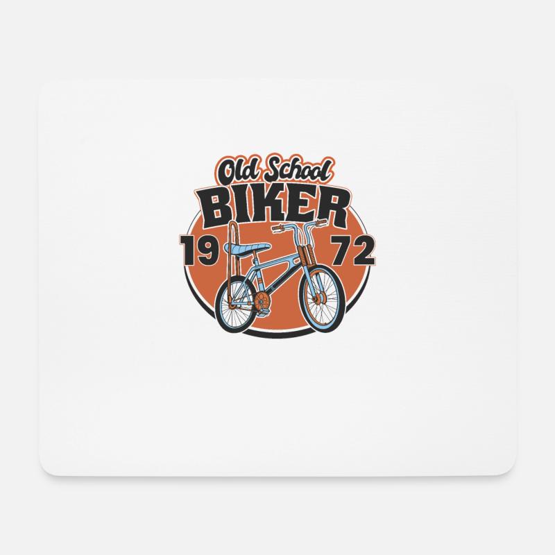 Old School Biker 1972. 51. Geburtstag - Mousepad (Querformat) - Weiß