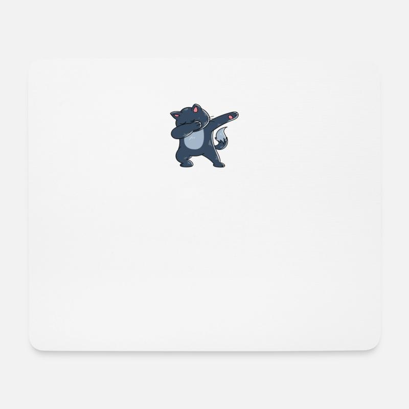Dabbing Katze Lustige Katze - Mousepad (Querformat) - Weiß