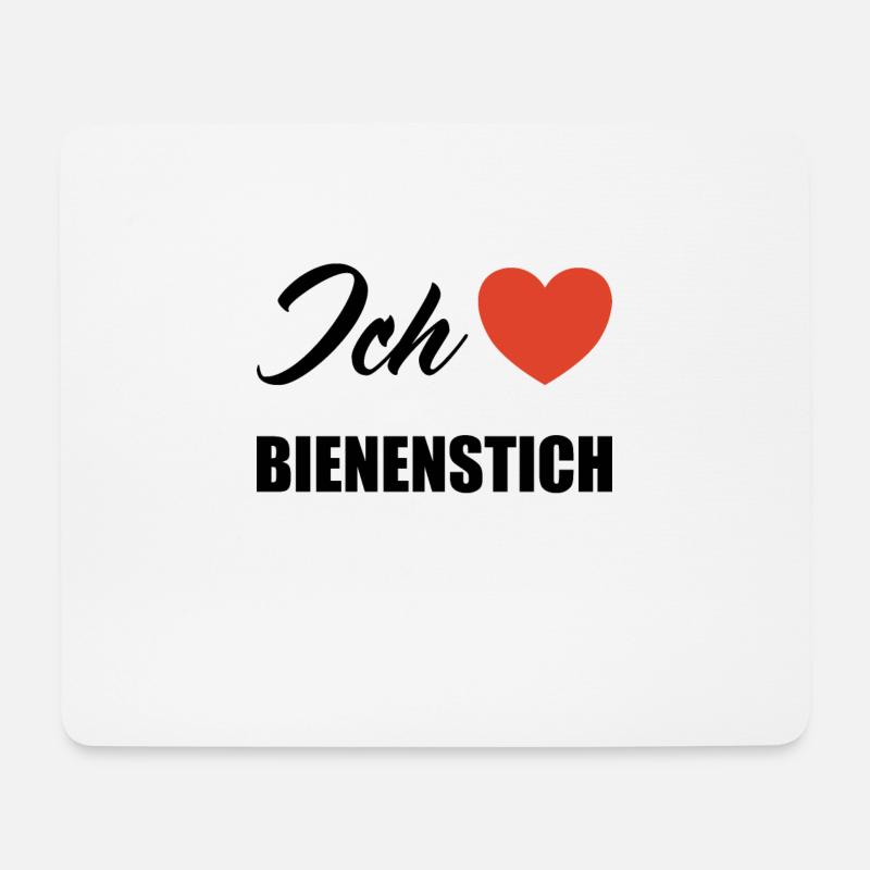 Ich liebe Bienenstich - Mousepad (Querformat) - Weiß
