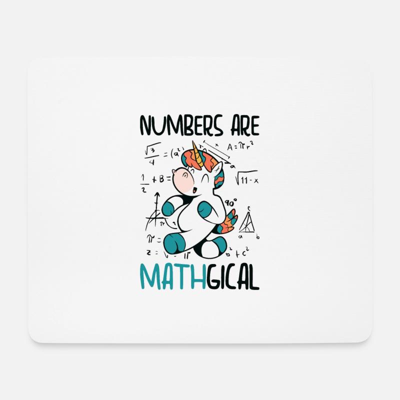 Mathematik Zahlenliebhaber Mathematik Einhorn - Mousepad (Querformat) - Weiß