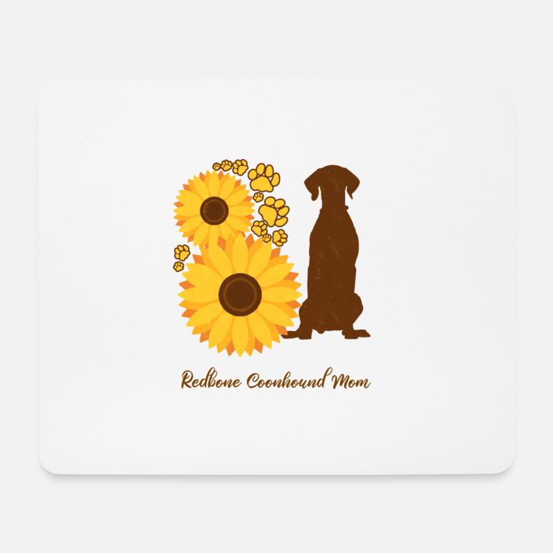 Sonnenblumenmutter - Redbone Coonhound - Mousepad (Querformat) - Weiß