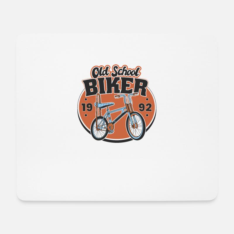 Old School Biker 1992. 31st birthday - Mouse Pad (horizontal) - white