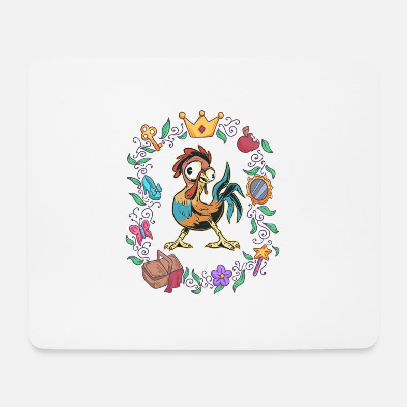 Hahn liebt Märchen - Mousepad (Querformat) - Weiß