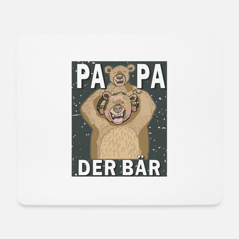 BÄR PAPA KIND PAPA DER BÄR - Mousepad (Querformat) - Weiß
