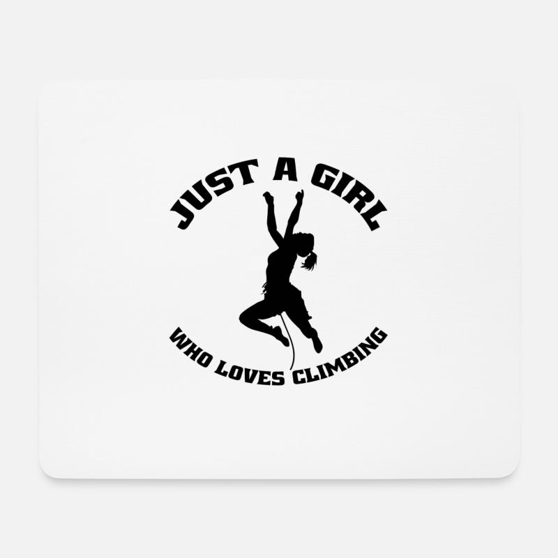 Klettern Frau Bouldern Mädchen Wandern Bergsteigen - Mousepad (Querformat) - Weiß