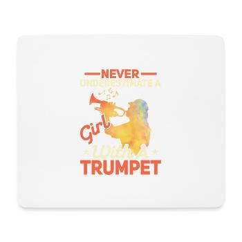 Never Underestimate A Girl With A Trumpet Player - Mouse Pad (horizontal) - white - Front